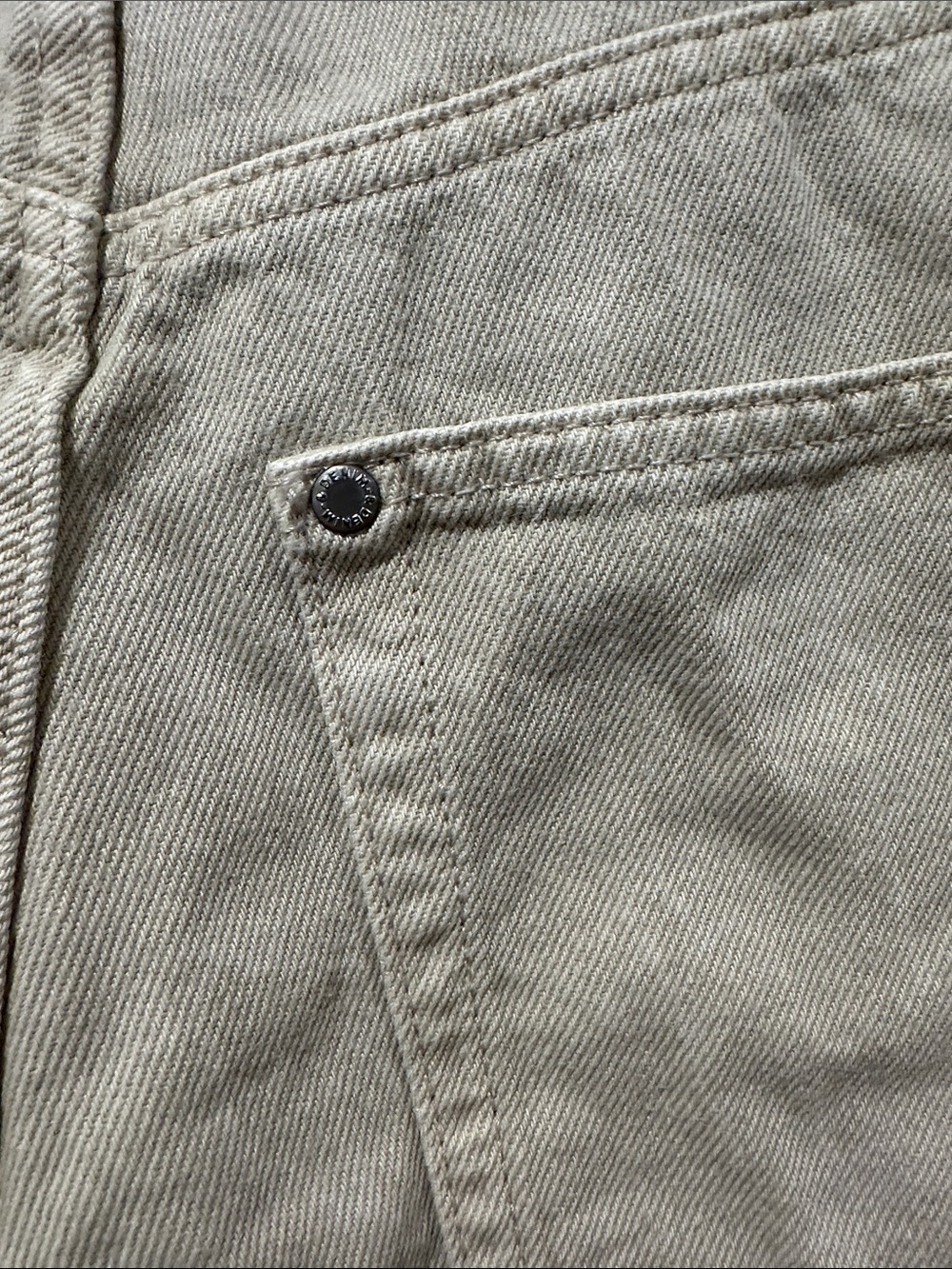 &Denim Ultra High-Waist Wide-Leg Jeans in Light Khaki 494 - Picture 6 of 7